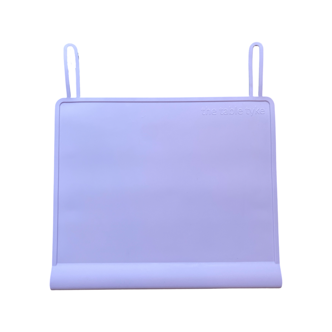 Purple table placemat with straps on a white background